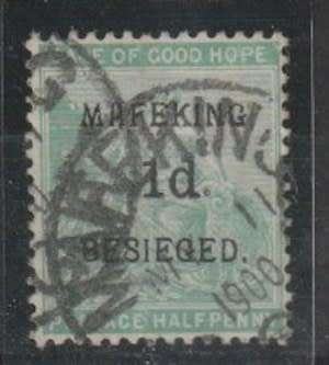 Mafeking 1900 1d on 1/2d Cape of Good Hope, very fine used