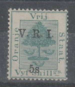 Orange River Colony 1900 VRI raised stops 5s with short top to 5 very fine mint
