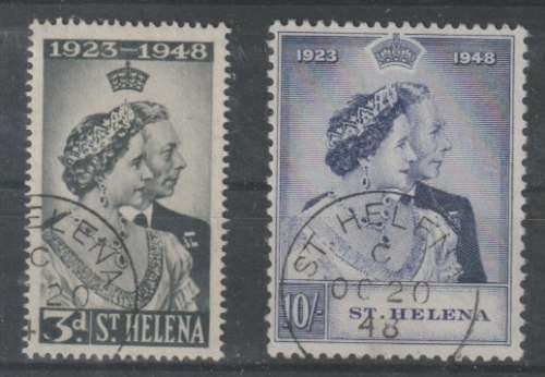 St Helena 1948 KGV Silver Wedding set of 2 very fine used
