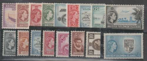 Solomon Islands 1956 QEII set of 17, fine unmounted mint