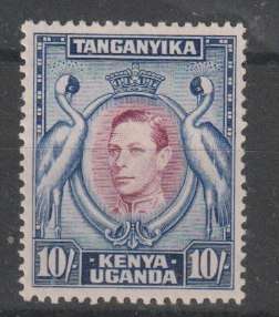 Kenya Uganda Tanganyika 1938 KGVI 10s perf 13 1/4  fine mint
