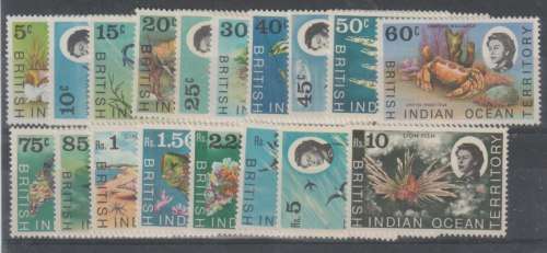 British Indian Ocean Territories 1968/70 QEII Definitive set of 18 unmounted mint