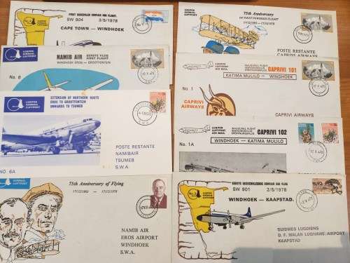Namibia Namib/Caprivi Air lot of 13 1st Special flight cards/covers