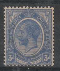 South Africa 1913 KGV 3d ultramarine inverted watermark, fine unmounted mint