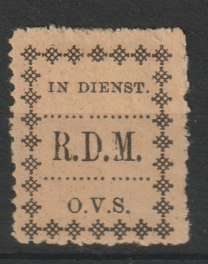 Orange River Colony 1899 Police Frank Type PF2  spaced dots, broken DM stamp no 3 column 2