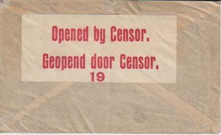 South Africa 1917 KGV 1/2d & 2d on censored Barroe cover to Denmark fine