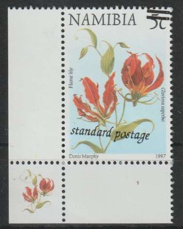 Namibia 2002 Standard Mail on 5c shifted overprint superb unmounted mint