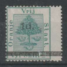 Orange River Colony 1881 Surcharge 1d on 5s Type b very fine mint