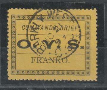 Orange River Colony 1899 Military Frank  fine used with Barkley West cds