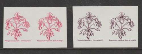 South Africa 1974 Definitive 3c x2 flower imperforate trial pairs very fine unmounted mint