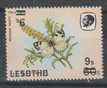 Lesotho 1986 9s on 60s with double overprint one inverted