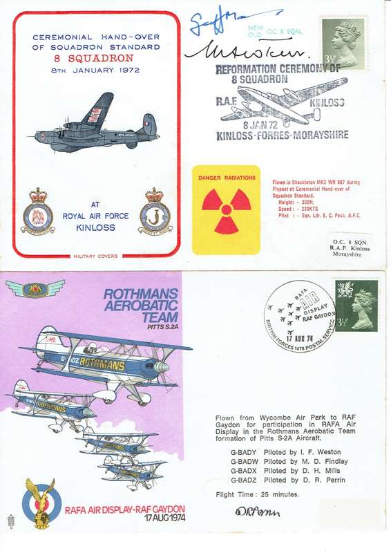 Great Britain 1970s Royal Airforce special covers x8 with 4 signed