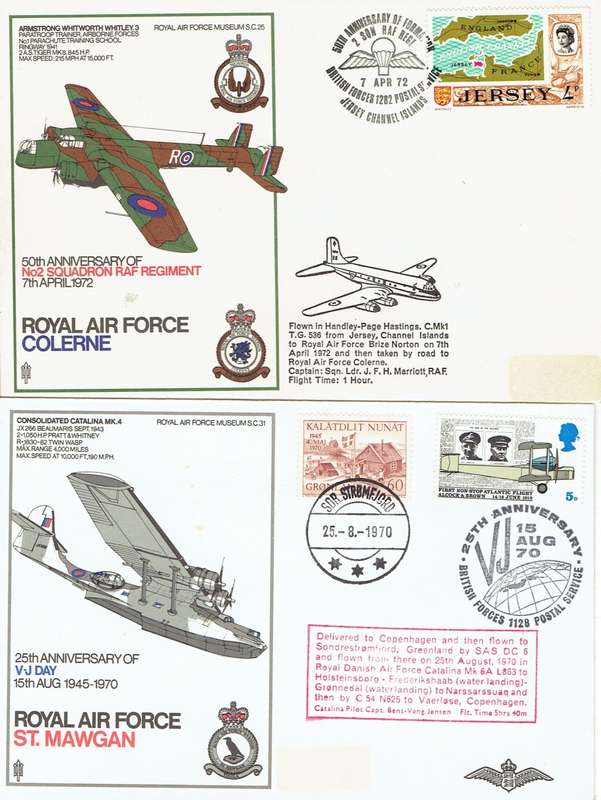 Great Britain 1970s Royal Airforce special covers x8 with 4 signed