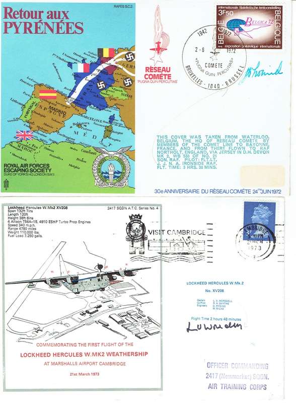 Great Britain 1970s Royal Airforce special covers x8 with 4 signed