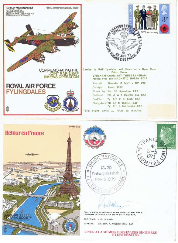 Great Britain 1970s Royal Airforce special covers x8 with 4 signed