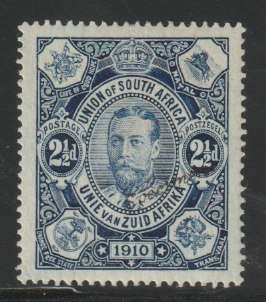 South Africa 1910 Union 2 1/2d overprinted SPECIMEN in small italic black letters