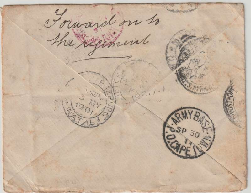 Anglo Boer War 1901 COGH 1d on Dunedin cover to Elandsfontein Johannesburg