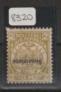 Swaziland 1889-1890 Transvaal overprinted 2d perf 12 1/2d inverted overprint with certificate