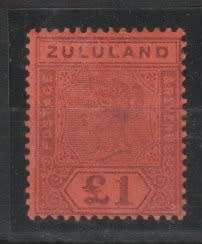 Zululand 1894 £1 purple & black/red very fine mint scarce