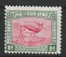 South Africa 1923 Harrison 1d carmine & green very fine