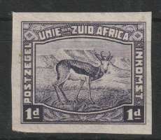 South Africa 1923 Harrison 1d black imperforate very fine