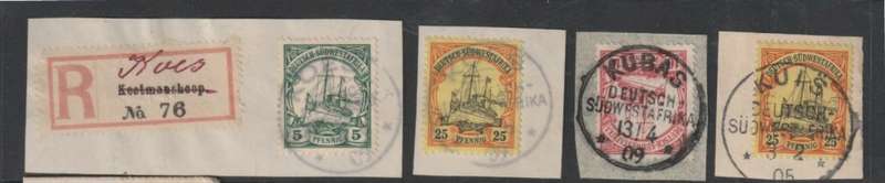 South West Africa 1900`s Postmarks Koes x2, Kubas & Kuis