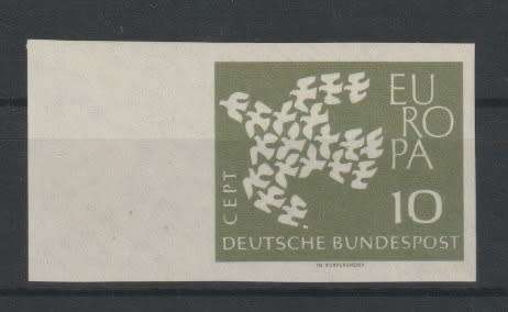 Germany West 1961 Europa 10Pfg imperforate very fine unmounted mint
