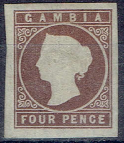 Gambia 1874 4d drown watermark CC very fine mint