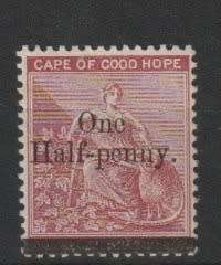 Cape of Good Hope 1882 One Half Penny on 3d watermark CA  fine mint