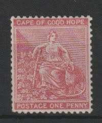 Cape of Good Hope 1871 wmk CC 1d pale carmine-red fine mint