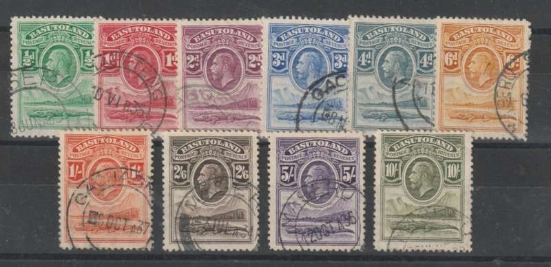 Basutoland 1933 KGV set of 10 fine used