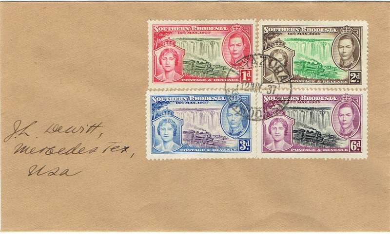 Southern Rhodesia 1937 KGVI Coronation first day cover very fine