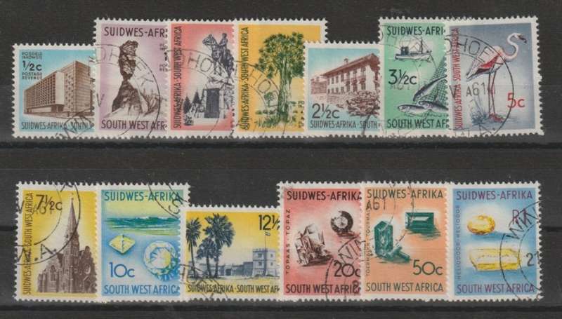 South West Africa 1961 set of 15 very fine used