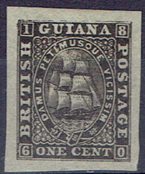 British Guiana 1863 1c imperforate proof in black on thin paper with BPA certificate