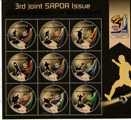 COMBIND 3rd JOINT SAPOA FIFA WORLD CUP SOCCER ISSUE 9 COUNTRY COMBINATION GOLD FOIL SHEETLET