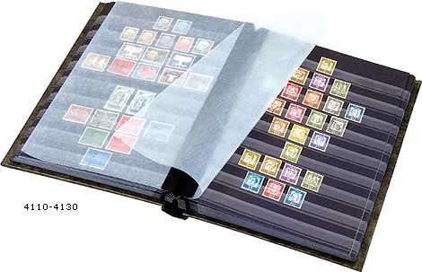 STAMP STOCKBOOK 30 BLACK PAGES 60 SIDES 9 CLEAR STRIPS PER PAGE