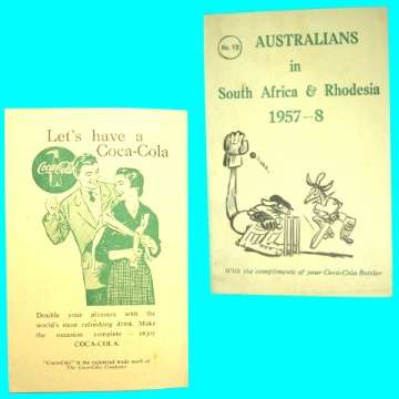 Coca-Cola Sponsored Booklet - "Australians in South Africa & Rhodesia - 1957-8".