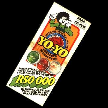 Russell - Afrikaans and English Coca-Cola Yo-Yo Bottle-top Competition Entry Form