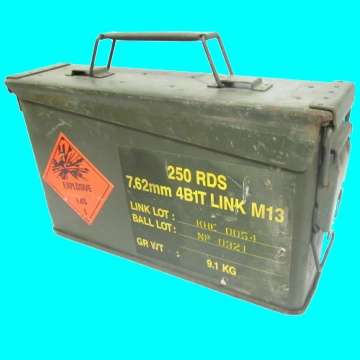 Metal Ammo Box - 250 Rounds 7.62mm 4Bit Link M13.