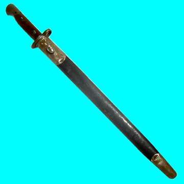 Second World War Pattern 1907 303 Bayonet and its Leather Scabbard.