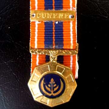 Pro Patria Miniature Medal with Cunene Bar on Ribbon - Mounted.