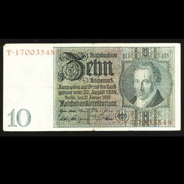 Germany - 10 Reichsmark Note - 1929.