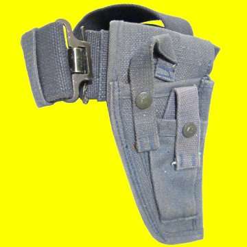 Old S.A. Police Blue Webbing Belt and 9mm. Holster.