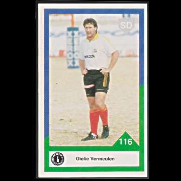 1992 Curry Cup Rugby Card - Gielie Vermeulen.