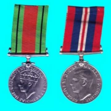 Womans Second World War Full Size Medals with Ribbons -  issued to S 47047.R. Forest.