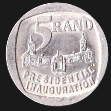 Mandela Presidential Inauguration R5 Coin - 1994