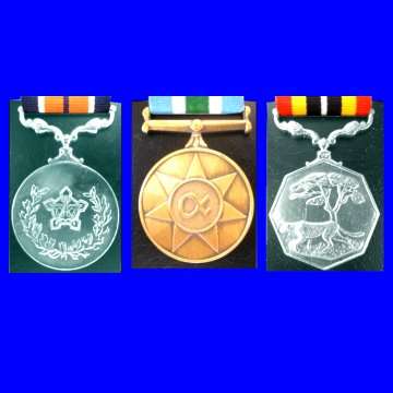 A lot of Three Border War Medals - Full Size - With Ribbons - Numbered.