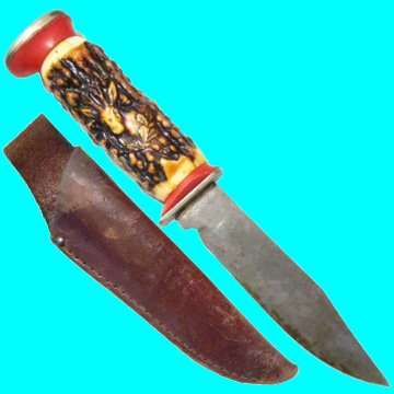 Hunting Knife with Leather Sheath.