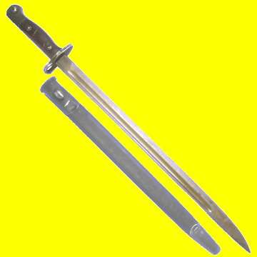 First World War Non-Quillion 1907 Bayonet with Scabbard made by J.A. Chapman - A very rare item.