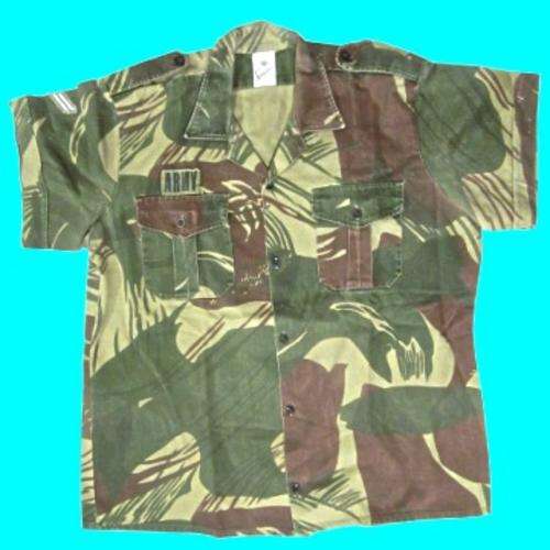 Rhodesian Camo Shirt with "ARMY" and Corporal Rank Insignias -  Statesman - Extra Large.
